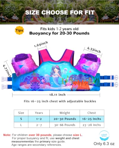 Image of AEOCOO Puddle Float Jumper for Swiming, Toddler Swim Vest for Water Play, Pool Floats with Swimming Arm Floaties Swim Jacket & Water Wings for Kids Swimmies, Boys, Girls, Ninos