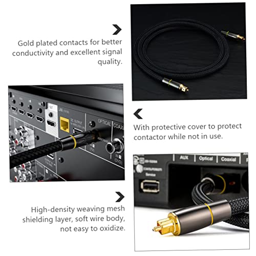 Cable de audio óptico digital de 2 metros con conector macho para sistema de sonido y HDTV pack 2 6