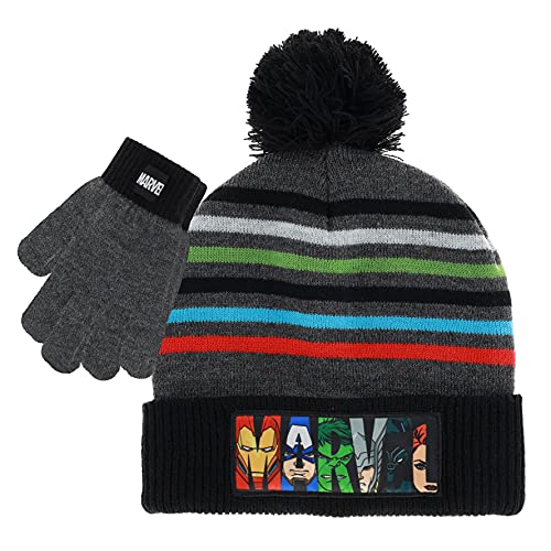 Marvel Avengers Kids Winter Hats And Snow Gloves Set For Boys And Toddlers With Cute Mittens And Soft Beanie, Fluffy Pom Pom #TOP14