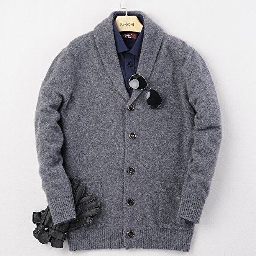 ZHILI 100% Cashmere Men's Long Sleeve V Neck Cardigan2