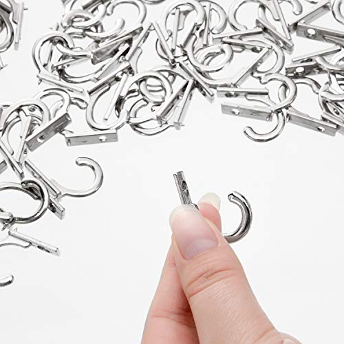 Zhehao 100 Pieces Key Hooks Jewelry Small Hook Key Hanging Small Wall Mounted Single Hook Robe Clasp Coat Hooks and 110 Pcs Screws for Hanging Hat, Scarf, Bag(Silvery,100 Pieces) by Zhehao - Image 6