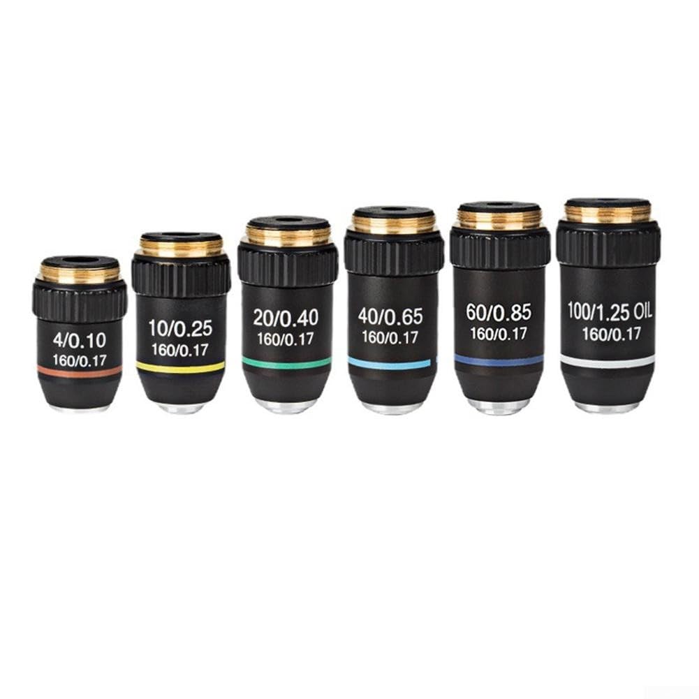 Obiettivo acromatico 195 per microscopi biologici, caratteristiche immersione in olio e design elastico per una visione sicura da 4X a 100X ingrandimento (20X)