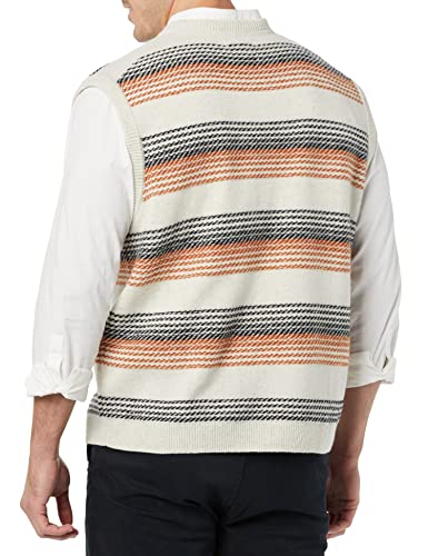 Amazon Essentials Men's Lambs Wool Sweater Vest (Previously Goodthreads), Pale Grey, Ombre/Stripe, Large #TOP1