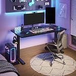 FLEXISPOT EN1 One Piece Standing Desk 48 x 24 Inches Electric Stand Up Desk Height Adjustable Desk for Home Office (Black Frame + Black Top)