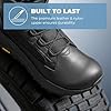 NORTIV 8 Men's Wide Toe Box Work Military Tactical Boots Barefoot Hiking Low Drop Leather Side Zipper Motorcycle Combat Boots Pikes,Size 10.5,Black,SNMT25001M #5