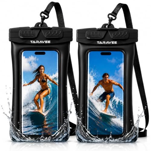 Image of Waterproof Phone Pouch, IPX8 Universal Waterproof Phone Case Dry Bag with Lanyard for iPhone 14 13 12 11 Pro Max XR X XS SE 8 Plus Samsung S23 S22 Ultra S21 S10 S9 (Floating- Black - 2)