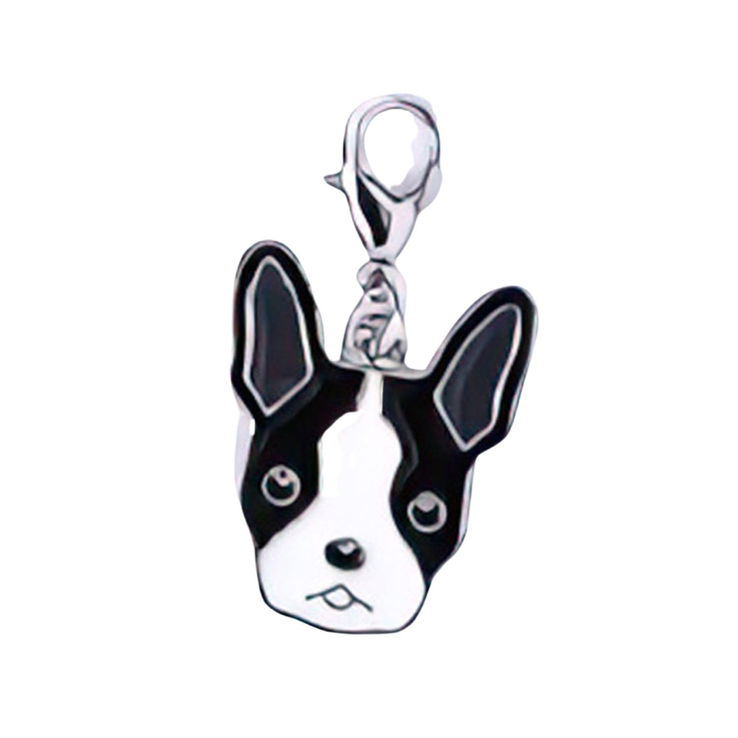 Blue Dream Island Dog ID Tags Pendant,Cute Mini Dog Keychain DIY Dog Collar Ornaments Keyring Dog Lovery Gift_Boston Terrier