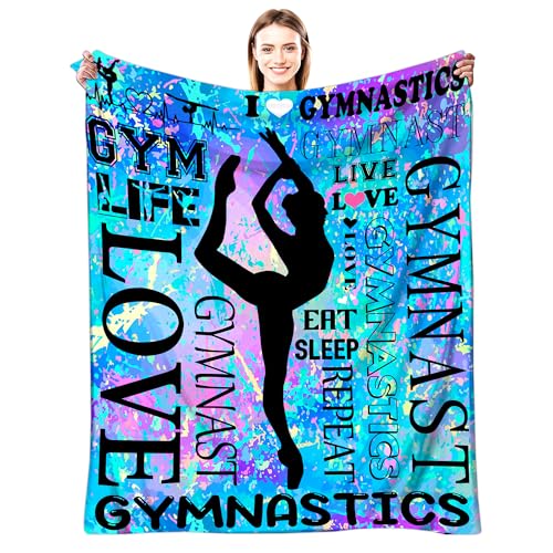 Gymnastics Gifts for Girls Gymnastics Blanket Ultra Soft Flannel Gymnast Merch Throw Blanket Gymnastics Gifts for Gymnasts Team Gymnastics Lovers Stuff 50x40
