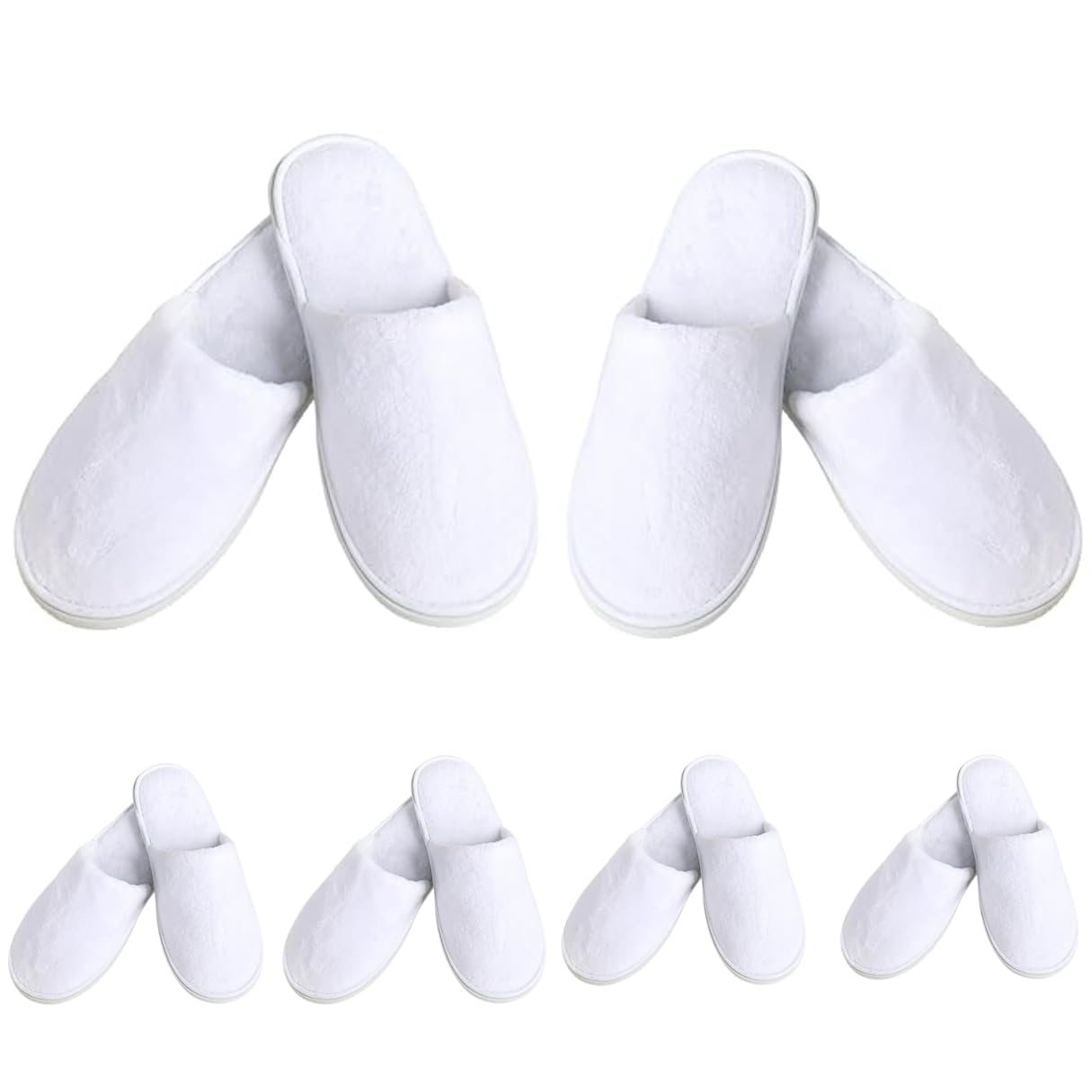 Doberyl JackPro Comfort White Disposable TerryTowels Slippers for Home spa Party Guest Salons Hotels Hospitals Chappal Bedroom Sandal and Home and Travel Close Toe (Free Size)-image-28