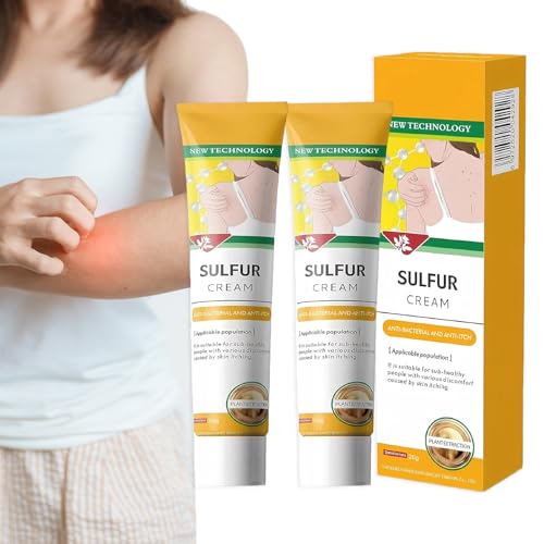 2 Pcs Sulphur Cream 2 * 20g Sulfur Cream for Itchy Skin Gentle Sulfur Ointment for All Skin Types