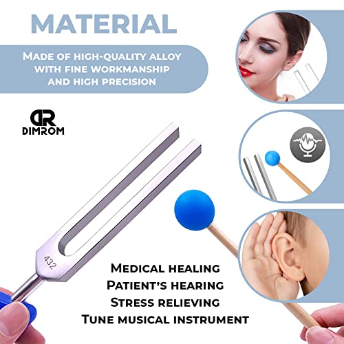 432 Hz Tuning Fork Set - Music Instruments Tuning Forks For Healing Chakra Set Body Hammer - Tuning Fork Medical Aluminum Sensory Tuning Forks Sound Therapy Cleaning Cloth Bag Of Instruments Musical #TOP2