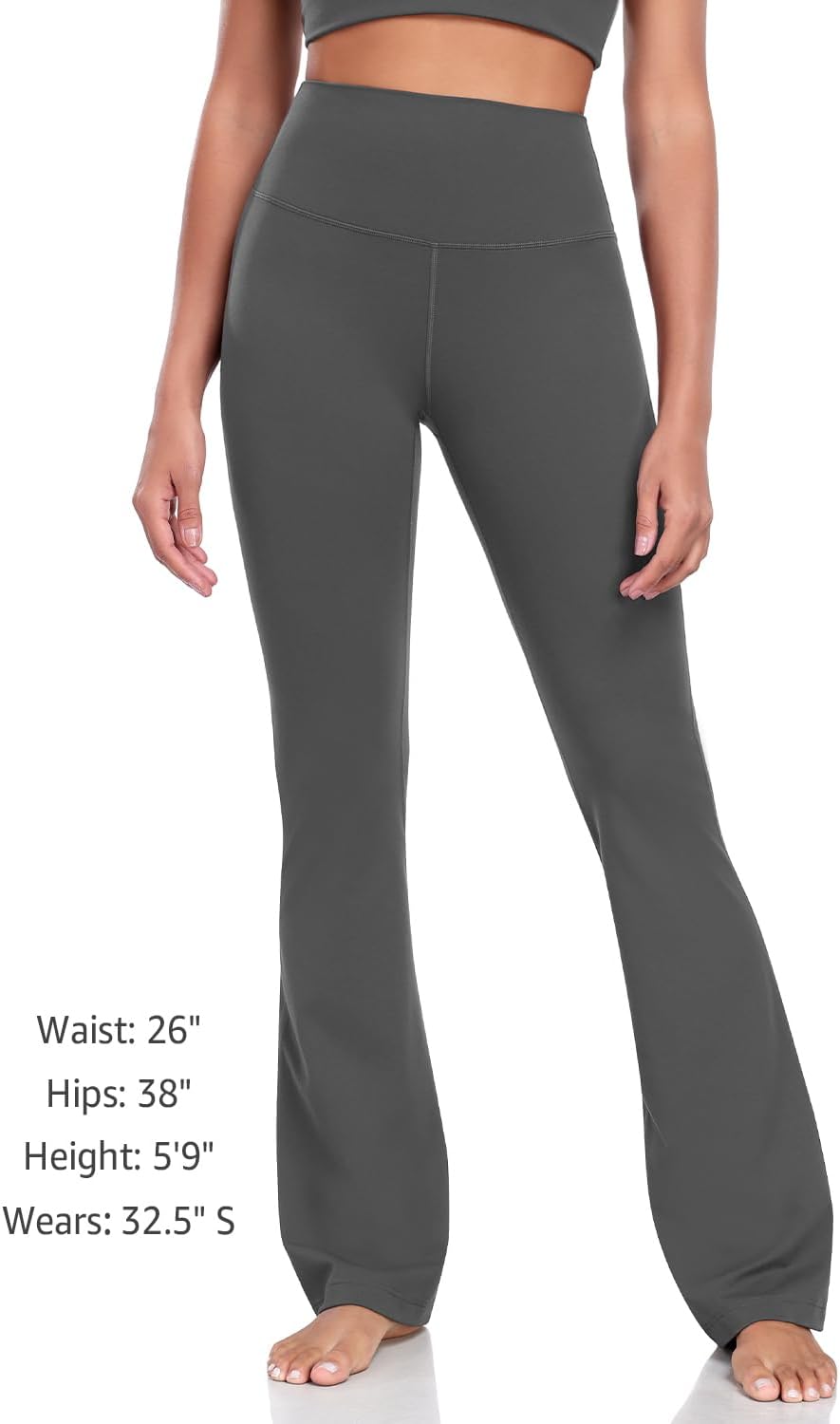 HeyNuts Mellow Flare Leggings 29"/30.5"/32.5"/34.5", High Waisted Tummy Control Wide Leg Bootcut Yoga Pants Lounge Soft - Image 2