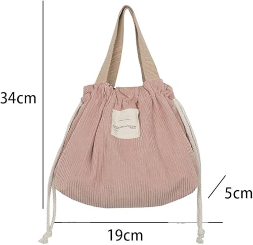 Miniatura 2 de Leadigol Bolsa de cosméticos con cordón, bolsa de mano de estilo japonés, bolsa de maquillaje de pana, organizador de almacenamiento de viaje, bolsa