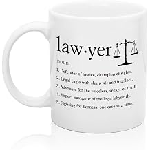XQLZY Lawyer Definition Coffee Mug, Funny Lawyers Coffee Cup, Birthday Gifts for Attorney Future Lawyer Assistant, New Job Present for Colleagues Friends Sister