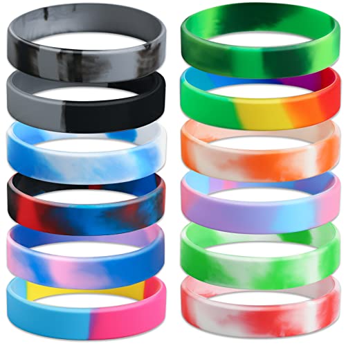 Idreamband HS-12P 12 Pcs Color Pattern Rubber Bracelets Wristbands Blank Bracelets Silicone Wristbands cover