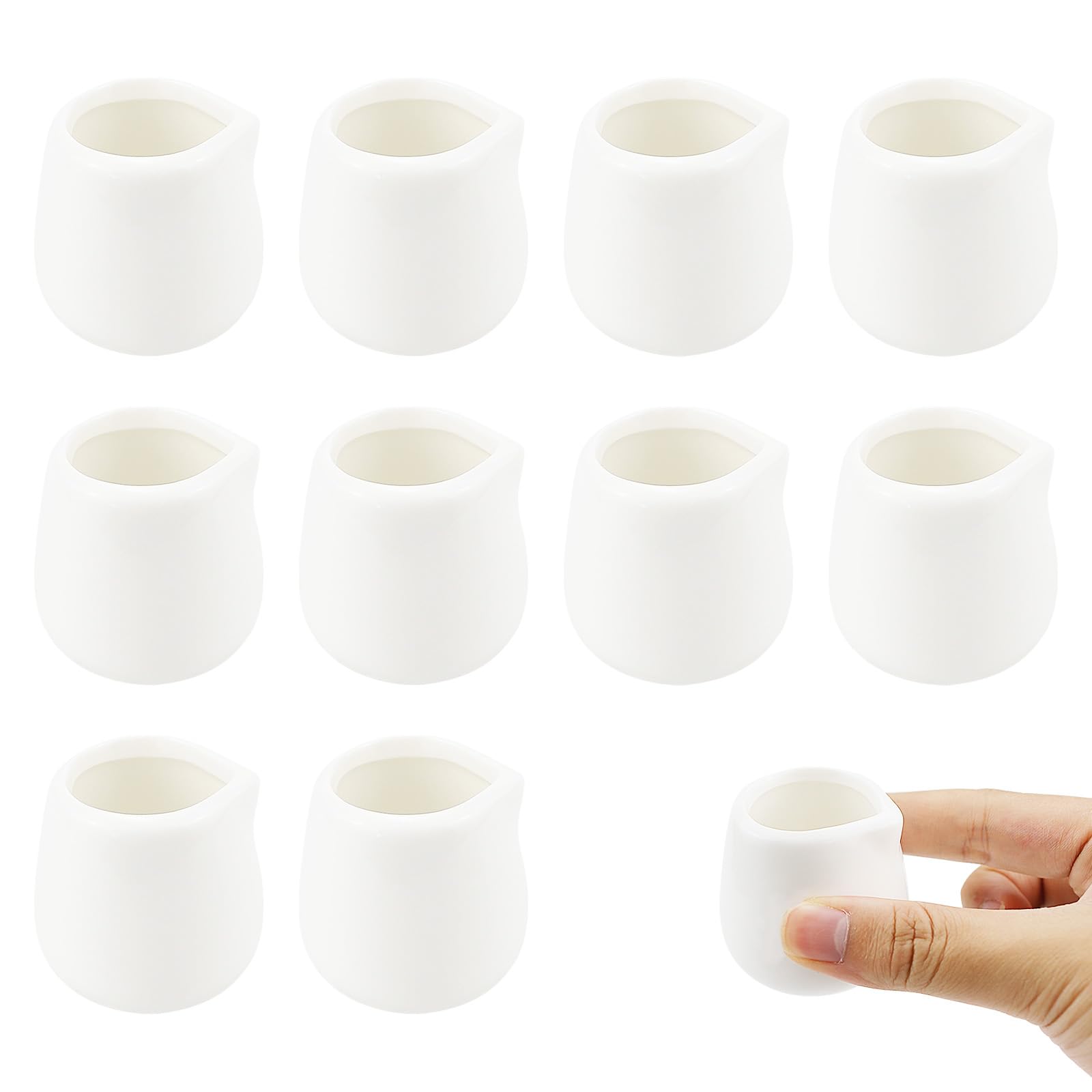 Mini pot à lait céramique blanche 50ml sans poignée pour latte art et thé