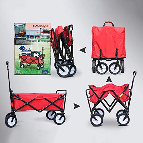 CCYENG Zusammenklappbarer tragbarer Gartenwagen, robuster Wagen, multifunktionaler Einkaufswagen für den Außenbereich, Camping, Strand, Supermarkt, Ziehwagen – Bild 6