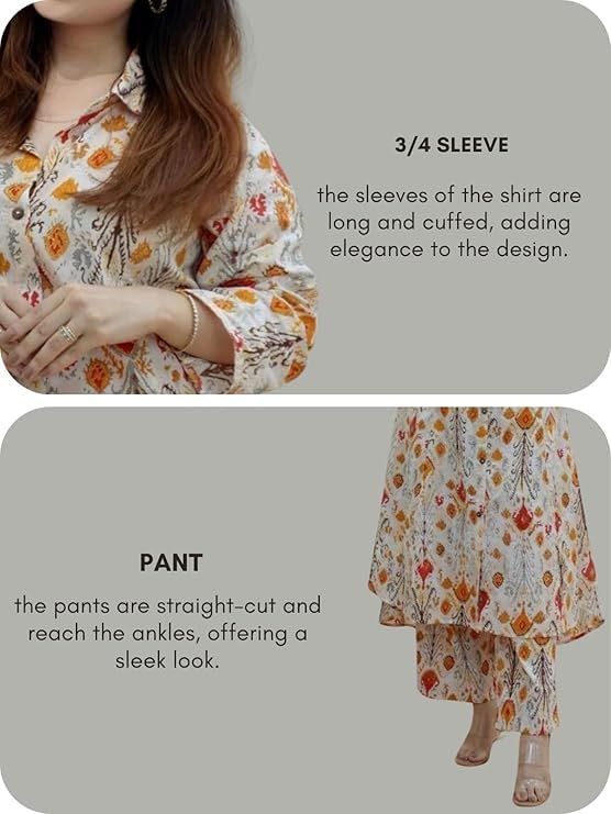 Image of GRECIILOOKS Co ord set for women stylish | Anarkali Kurta-Set - Viscose Printed Kurta & Straight Pant | kurtis| Festive Indian Traditional Outfit Dress for Functions & Puja | Trendy Travel & Streetwear Look for Woman | 3 /4 Half Sleeve