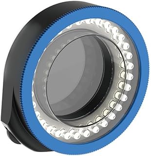 Dual Polarized LED Lichtquelle für Mikroskop 32 LEDs Auflichtbeleuchtung Dimmbar Entspiegelt Metallanalyse für Labor Zubehör Schwarz-Blau