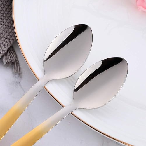 Miniatura 4 de Juego de 12 cucharas de té, cucharaditas de acero inoxidable de 5.9 pulgadas, cucharas de postre, cucharas pequeñas duraderas, cuchara de helado