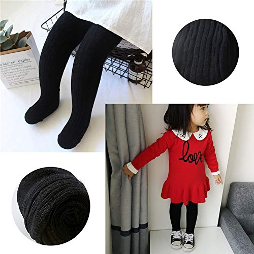 Image of Baby Toddler Girls Tights Seamless Cable Knit Cotton Leggings Pants Stockings for Infant Baby Girl