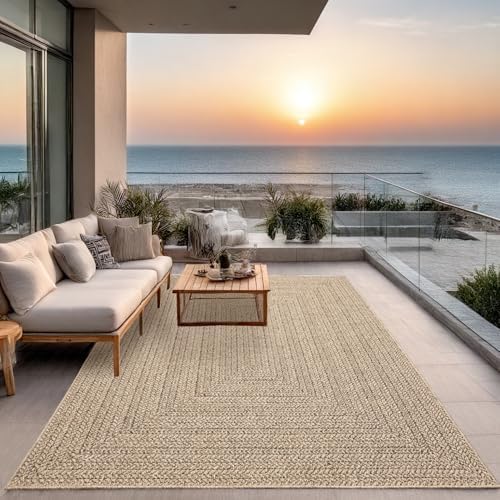 the carpet Kansas – tappeto indoor/outdoor in juta naturale, resistente e facile da pulire, ideale p...