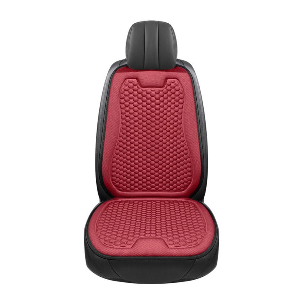 3D Honeycomb Car Seat Cushion for Hyundai Excel 1986–1994, Breathable Cooling Gel Pad, Ventilated Seat Mat, Pressure Relief Chair Protector for Summer Driving,Red