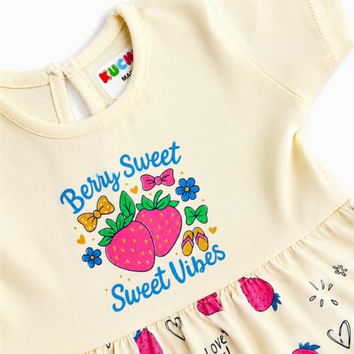 Image of Kuchipoo Baby Girls 100% Cotton Frock and Panty Set - Pack of 3