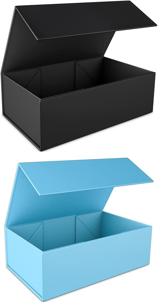 RYDDOY Gift Box, 9.5x6x3'' Gift boxes for Presents with Lids Magnetic Closure Rectangle Collapsible for Groomsman Proposal Box, Wedding, Christmas, Halloween, Birthday Gift Packging