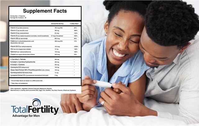 Advantage for Men by Trusted Science | Optimizes Sperm Count Motility and Morphology | Includes L-Carnitine, Lycopene, CoQ10, PQQ, Folate, N-Acetyl Cysteine | 180 Capsules - Image 3