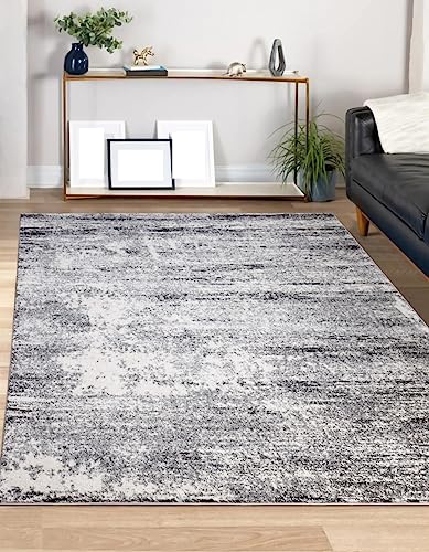 Keen Home Design Area Rugs - Non-Shedding, Thick Pile Abstract Rugs for Kitchen, Living Room, Bedroom, Dining Room, Entryway (Abstract Cream/Grey, 5'11'' x 9'2'')