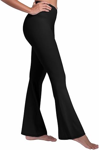 Miniatura 5 de Sunzel Elerib - Leggings acampanados acanalados cruzados para mujer, cintura alta, control de abdomen, pantalones casuales de yoga acampanados