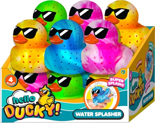 JA-RU Hello Ducky Water Splasher Squeeze Toy (12 Ducks Assorted) 4919-12