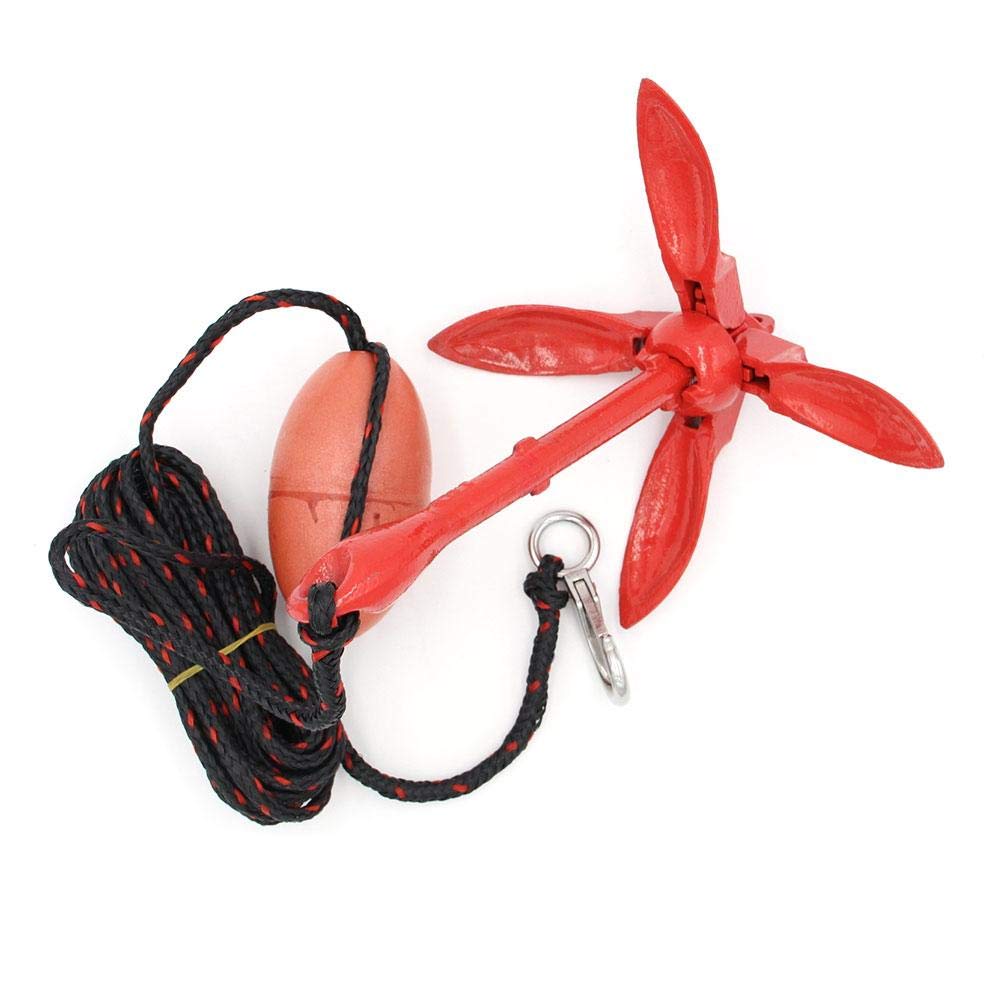 Grapnel Anchor Kit,Boot Anker Faltbar Aluminium Anker Kit,Faltbar Anker Fischen Zubehör,mit Seil,für Kajak Kanu Boot Marine Segelboot Wasserfahrzeug.