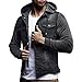 Price comparison product image UJUNAORTOP Mens' Autumn Winter Hooded Vintage Distressed Demin Jacket Tops Coat Outwear(Gray,UK XL/CN XXL)
