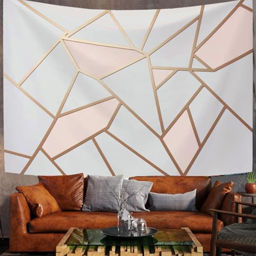 Tapisserie moderne géométrique or rose pour décoration murales salon chambre coucher 150x100