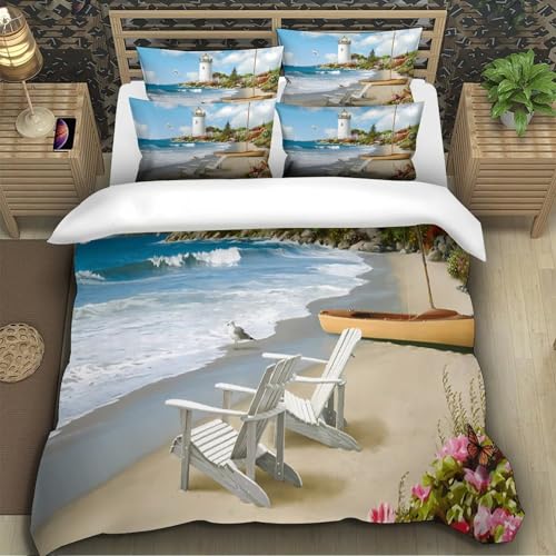 Parure de lit imprimé 3D paysage marin de qualité supérieure pour garçon - 5