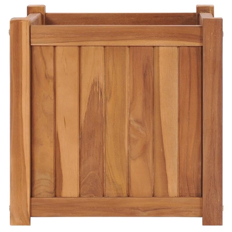 Bancal de madera maciza de teca 40 x 40 x 40 cm – Jardín para verduras y flores | Madera de teca pulida de alta calidad con tratamiento a base de agua | duradero y resistente a la intemperie