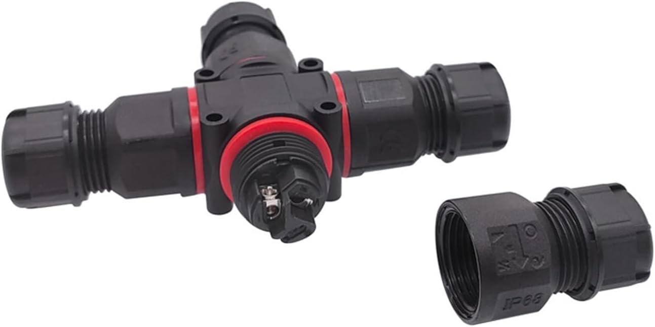 3PIN 4PIN 4-Way LED Industrial Waterproof X-Type Connector IP68 L20 Four-Way Cable Cross-Shaped Outdoor Connector(4PIN)