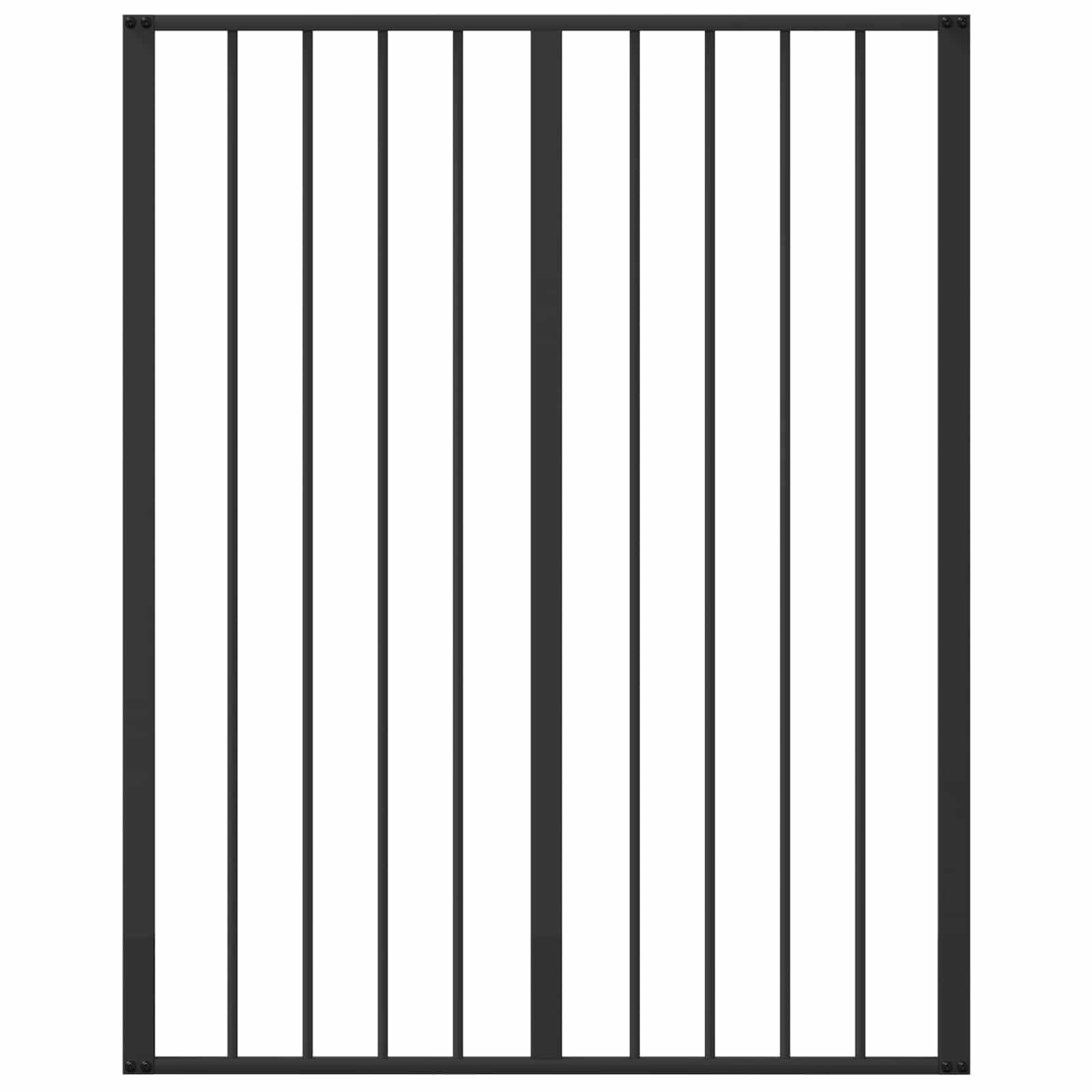 Puerta para perros de acero galvanizado, color negro, 6 unidades, 80 x 100 cm, plegable y plegable para cachorro y perro, con valla segura para protección y barrera en casa, jardín