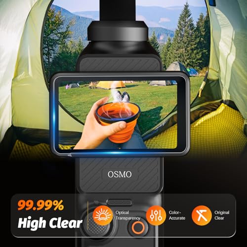 Image of AMAZEAR Lens Screen Protector for DJI Osmo Pocket 3 Accessories (6 Pack), Pocket3 Tempered Glass Screen Protector OLED Display, Full Protection, Ultra HD, 9H Hardness, Scratch Resistant