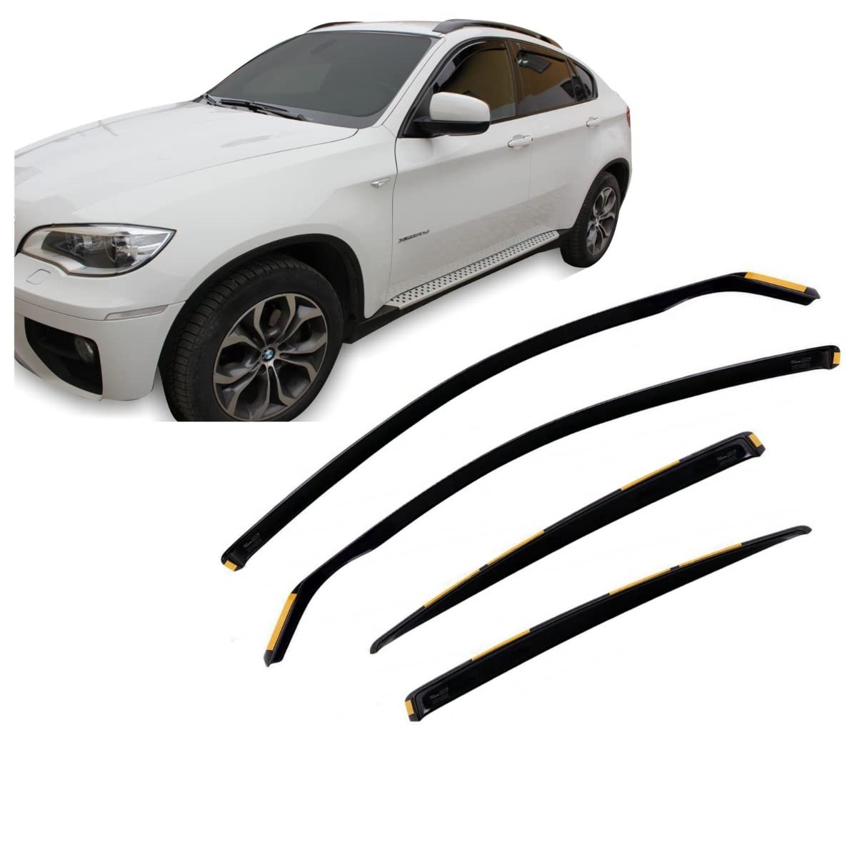 Windabweiser Autofenster J&J AUTOMOTIVE | Windabweiser Passend Für A3 8V Limousine 2012-2020, Heko Regenabweiser, Getönt, Set 4-Teilig, Vorne, Hinten, Aerodynamisch Windabweiser Skoda Octavia