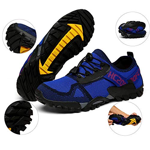 Abao Hiking Shoes Men Women Outdoor Sports Shoes Non-Slip Breathable Sneakers Low Top Walking Shoes For Outdoor Trailing Trekking Walking Climbing Travel Lightweight Blue 8.5 Women/7 Men #TOP1