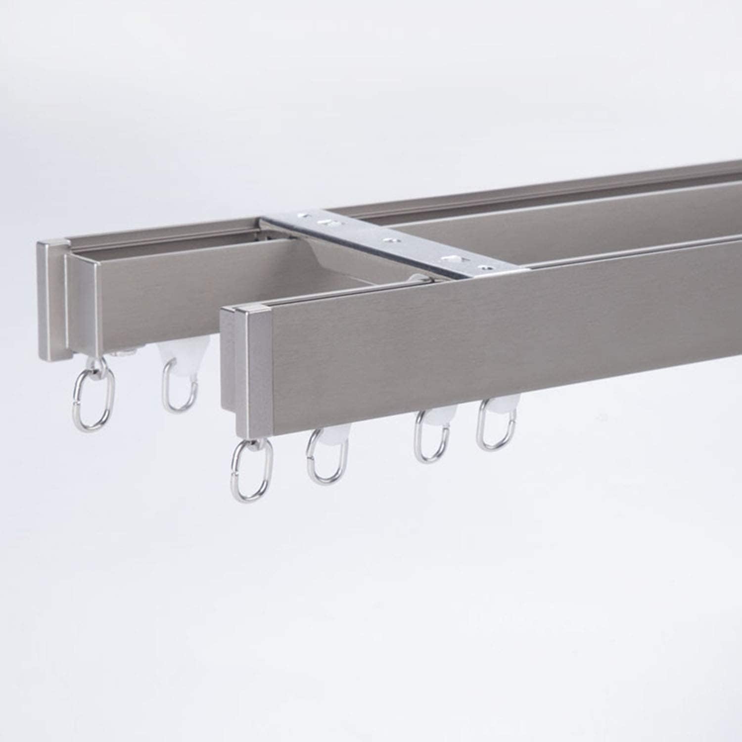 Zshine Sealing Cover Design For Light Tightness Curtain Tracks Flat Honeycomb Double Layer Aluminium Alloy Rails (white)