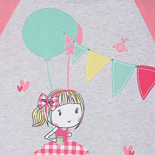 Image of miniklub Girls Grey Printed Pure Cotton Top
