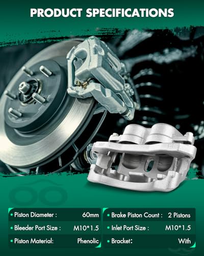 Image of SCITOO 18B4814 Rear Left Disc Brake Caliper w /Bracket Fit For Chev For Silverado 3500 2001-2006,For GMC For Sierra 3500 Classic 2007,For GMC For Sierra 3500 HD 2007-2010, Double Pistons