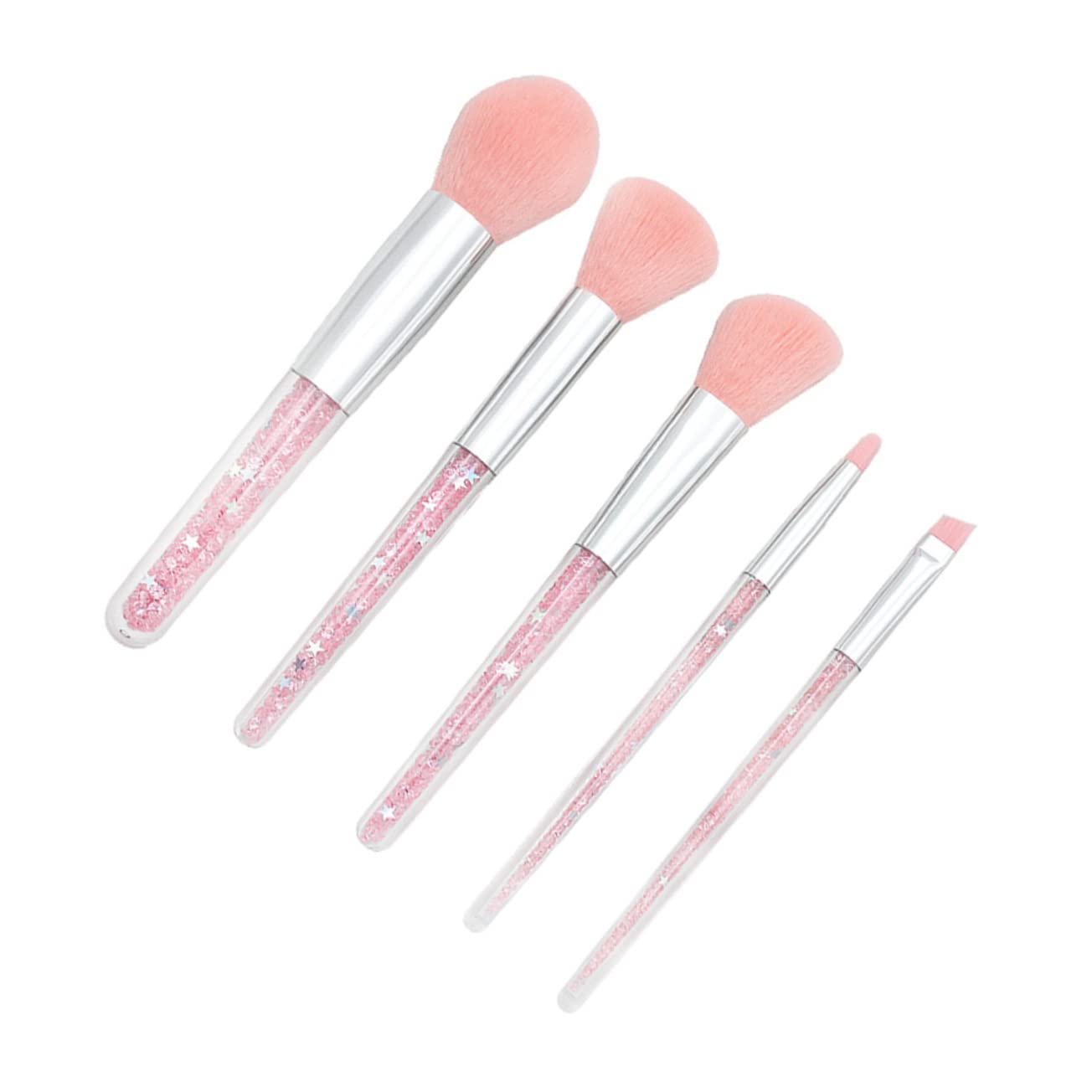 FRCOLOR Set di 10 pennelli professionali per make-up da viaggio, pennelli per make-up con diamantini, pennelli per il trucco, per il trucco, per il viso, per il trucco, da viaggio, con cristalli rosa