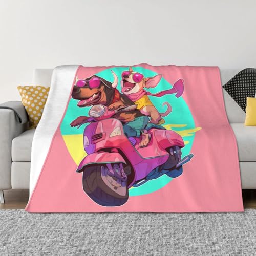 Cool Bulldog francese No.141 Coperta per divano, morbida e calda coperta in peluche 152,4 x 127 cm, leggera e comoda coperta in flanella per divano letto