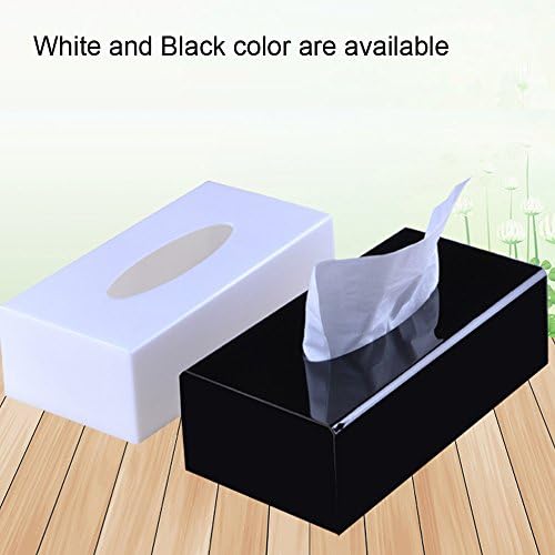 Yakri Modern Clear Acrylic Facial Tissue Dispenser Box Cover / Decorative Napkin Holder TB005 (Black Thick Tissue Box)