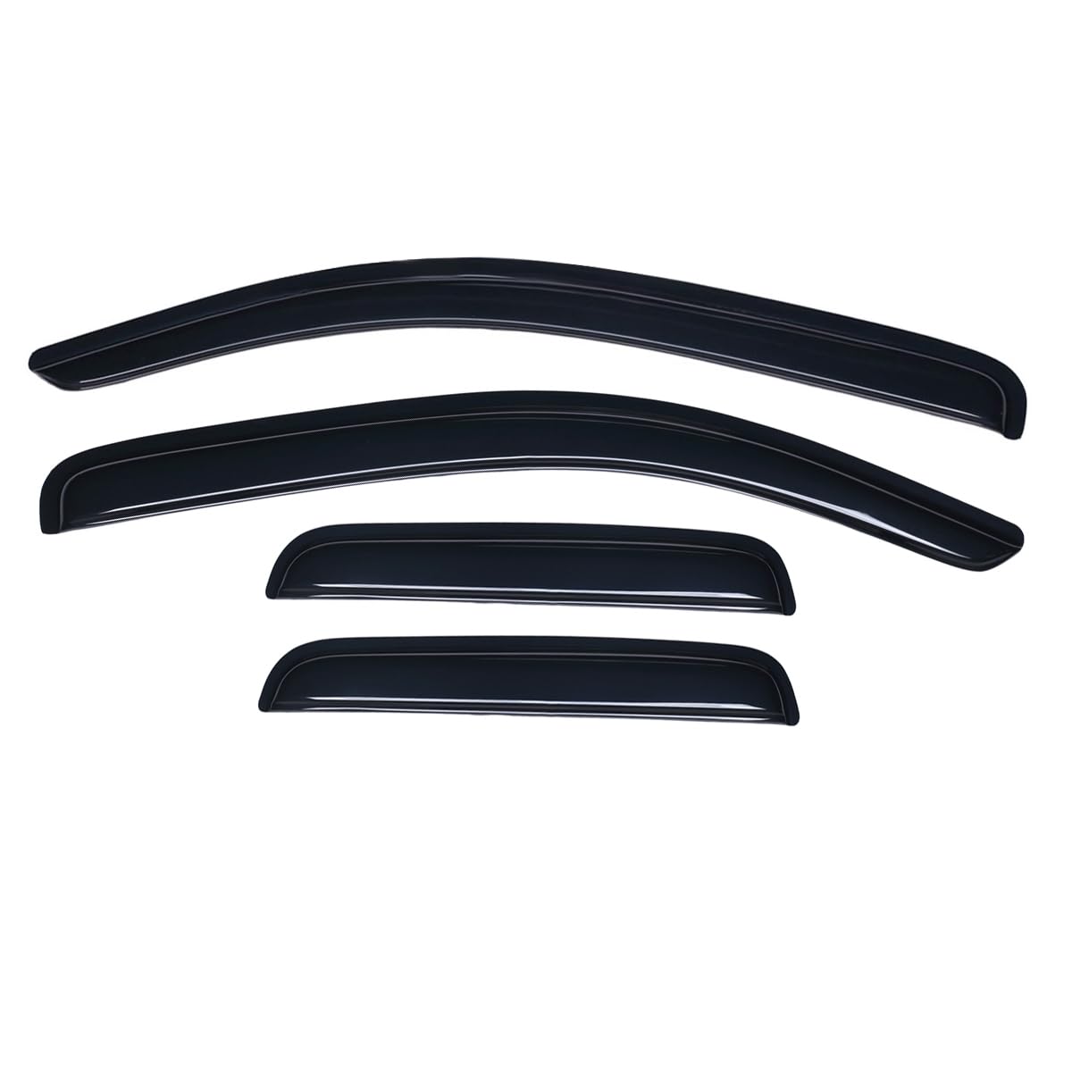 Lightronic WV88389 Outside-Mount Side Window Deflectors & Visors Vent Rain Guards, Dark Smoke, 4-Pieces Set, Fits 2005-2015 Toyota Tacoma Access Cab